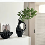 vase céramique moderne noir blanc argenté minimaliste sculpture décoration table opaque floral