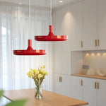 lampes suspendues scandinaves minimalistes rouge blanc gris clair salon chambre UFO déco nhà