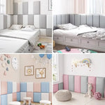 panneaux tête lit cuir blanc gris moderne quadrillé adhésif protection décorative chambre jeu