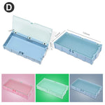 boîtes rangement électroniques vert rose bleu clips fermeture pratiques modernes