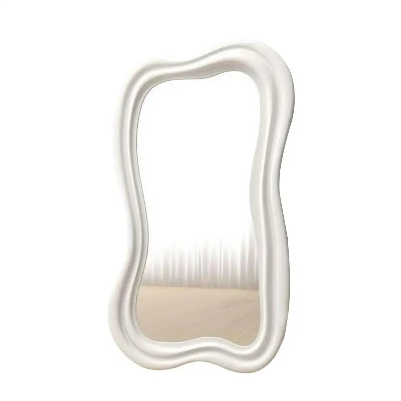 miroir mural moderne rose blanc forme organique ondulée fixe mur transparent decoration ludique