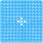 tapis douche moderne bleu clair ventouses antidérapantes motif circulaire semi transparent salle bain