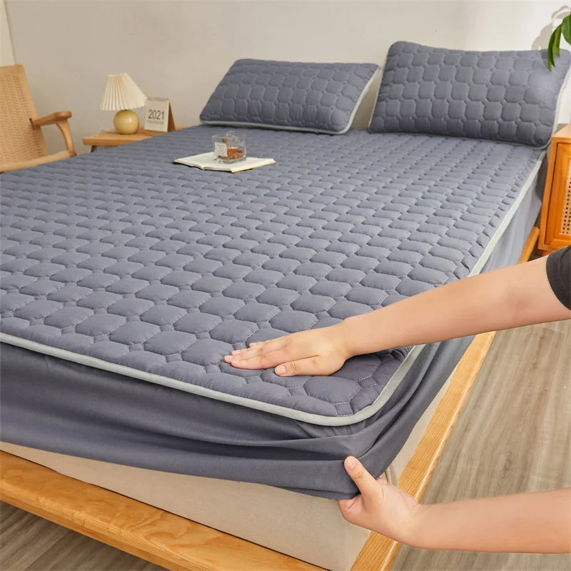 Drap-housse 2 personnes 140x200 polyester doux prune