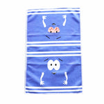 serviette rapide bleu blanc dessin animé rayures coton polyester machine rapide absorption fantaisie
