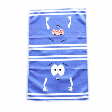 serviette rapide bleu blanc dessin animé rayures coton polyester machine rapide absorption fantaisie