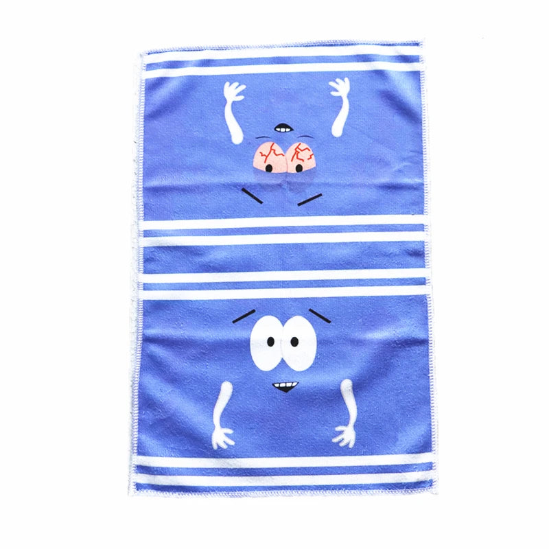 serviette rapide bleu blanc dessin animé rayures coton polyester machine rapide absorption fantaisie