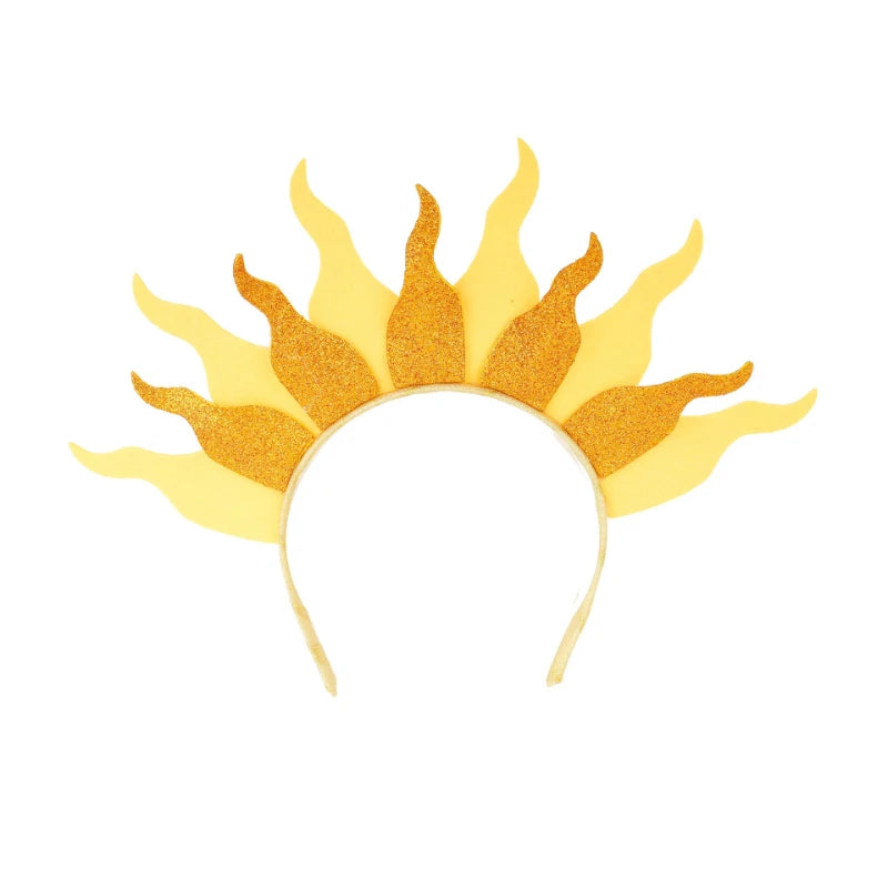 couronne solaire jaune rayons brillants élastique festif anniversaire mariage carnaval noël valentin Halloween