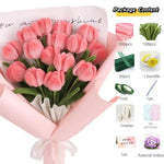 bouquet fleurs artificielles blanc orange moderne minimaliste ruban peluche matériaux artisannels