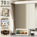 armoire rangement modulable pliable beige roulettes portes translucides jouets maison
