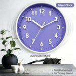horloge murale moderne 20cm violet bleu vert rose blanc noire numéros blancs salon chambre