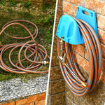 support mural tuyau d'arrosage orange noir bleu robuste anti corrosion fixations
