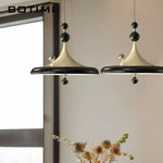 lampe suspendue moderne blanc noir marron brillante tringle métal bois chambre salon étude