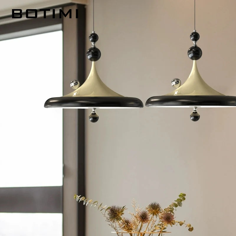lampe suspendue moderne blanc noir marron brillante tringle métal bois chambre salon étude