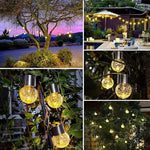 guirlande lumineuse solaire multicolore moderne clips texture craquelée extérieure jardin led