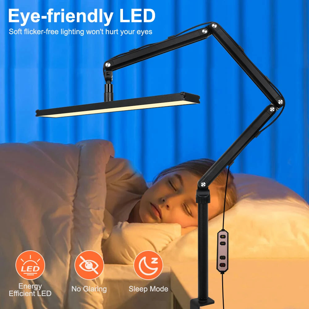 lampe led noir moderne clip ajustable 1400lm contemporaine interrupteur tactile basse consommation