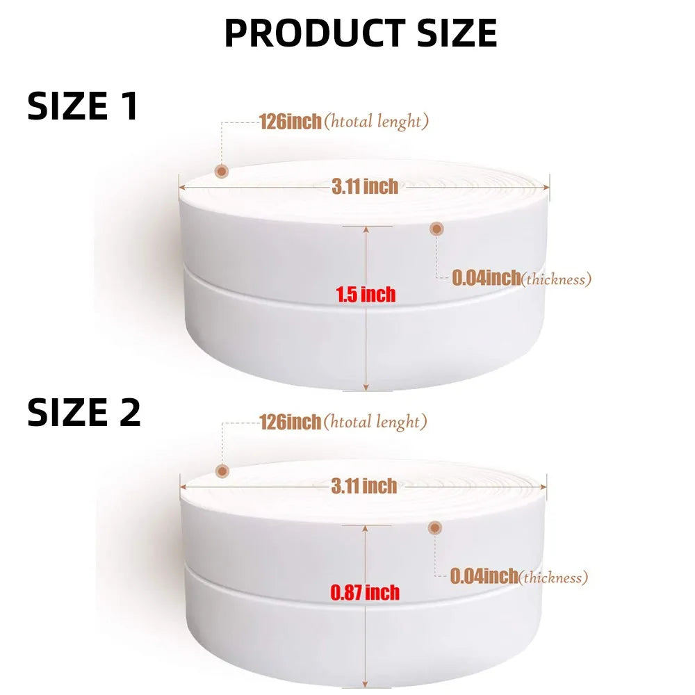 ruban étanche adhésif blanc vert gris salle bain cuisine pvc 2.2cm 3.8cm étanche autocollant