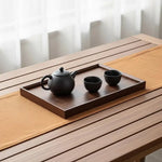 plateau service carré bois marron naturel moderne minimaliste tasse bol noix machine plante tablette