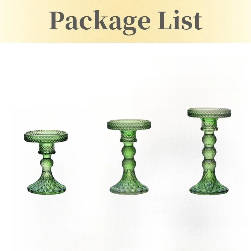 support bougie verre rose vert motif diamant décoration table mariage classique objet déco maison