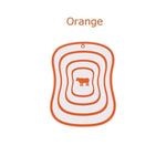 planche découper moderne blocs hachage orange vert bleu jaune carotte concombre transparente
