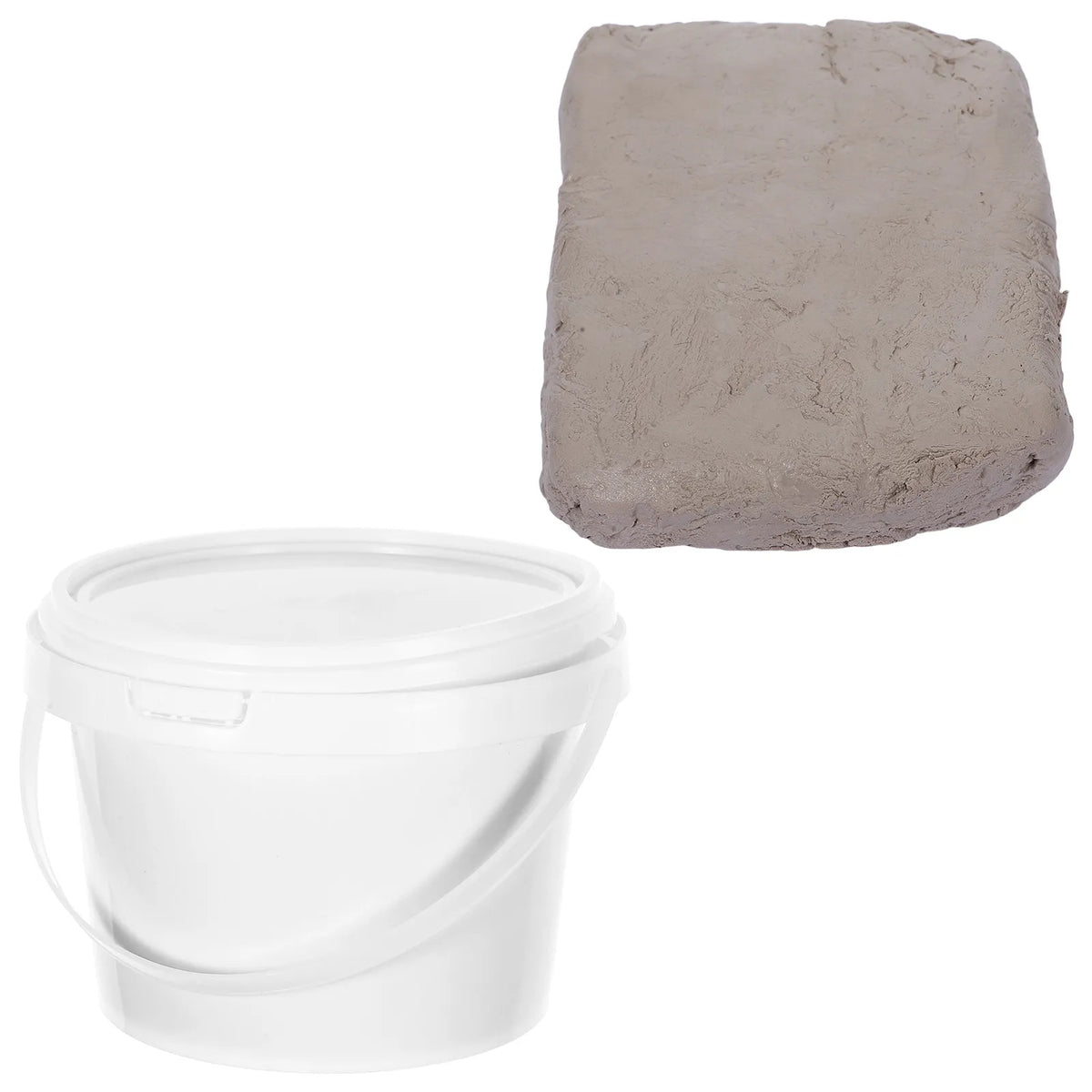 pâte modeler air dry bloc gris clair sculpture artisanale seau 500g couvercle poignée primitif