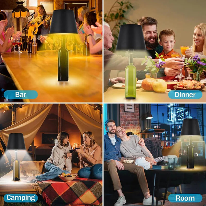 lampe table moderne sans fil rechargeable tactile noir led chambre basse luminosité tringle basculante