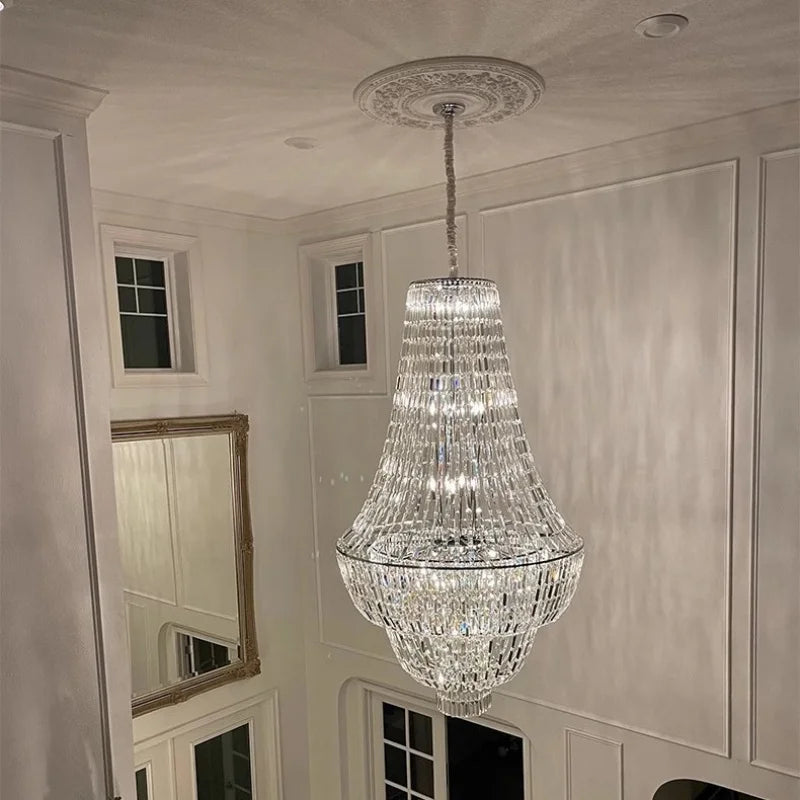 lustre cristal facettes transparent classique salon chambre éclairage deco pendentif facile lumière chambre decoration