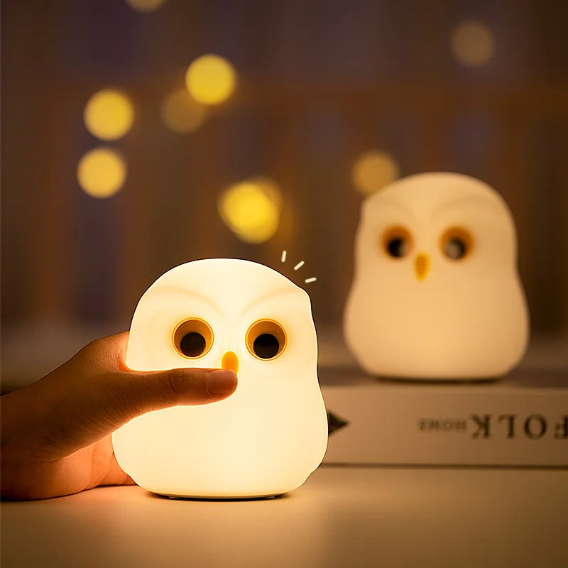 veilleuse oiseau led rechargeable rgb blanc moderne animal compagnie enfants chambre ambiancé
