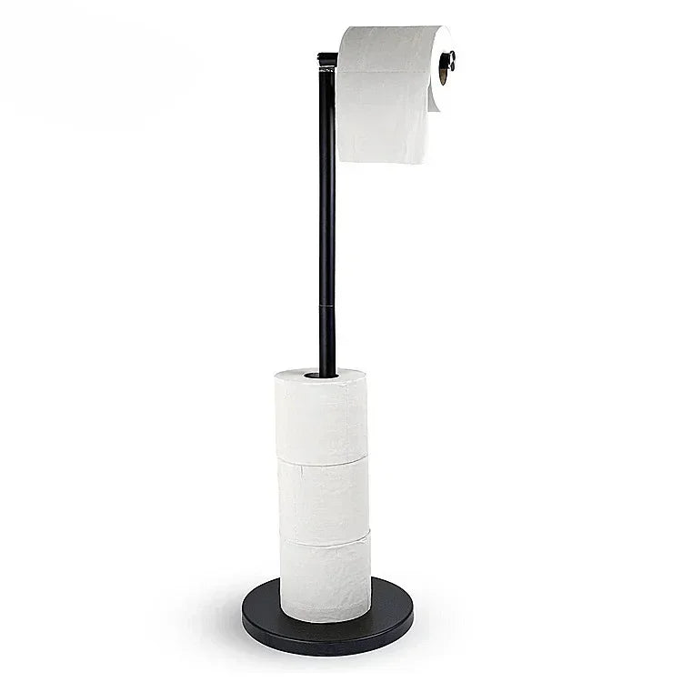 porte rouleau papier toilette pied argenté moderne minimaliste stable autoportant base large