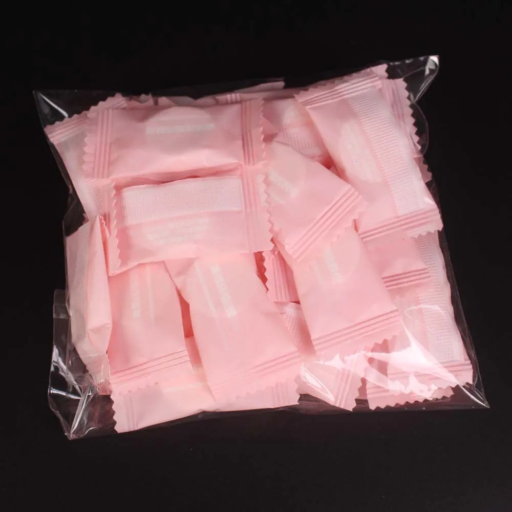 serviettes toilette papier 100% coton rose clair sans motif moderne usage unique pack 10pcs