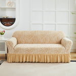 housse canapé universelle jacquard rayures horizontales moderne protection tissu élastique salon intérieur