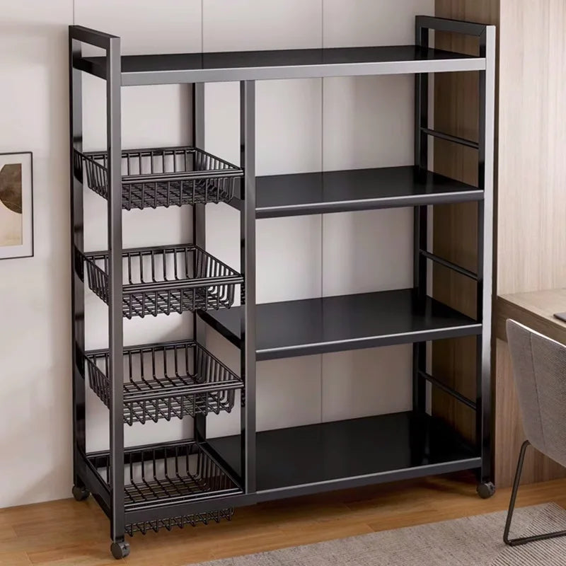 chariot roulette moderne rangement snack épicerie organisation cuisine légumes.storage shelf support mobile multifonctionnel métal