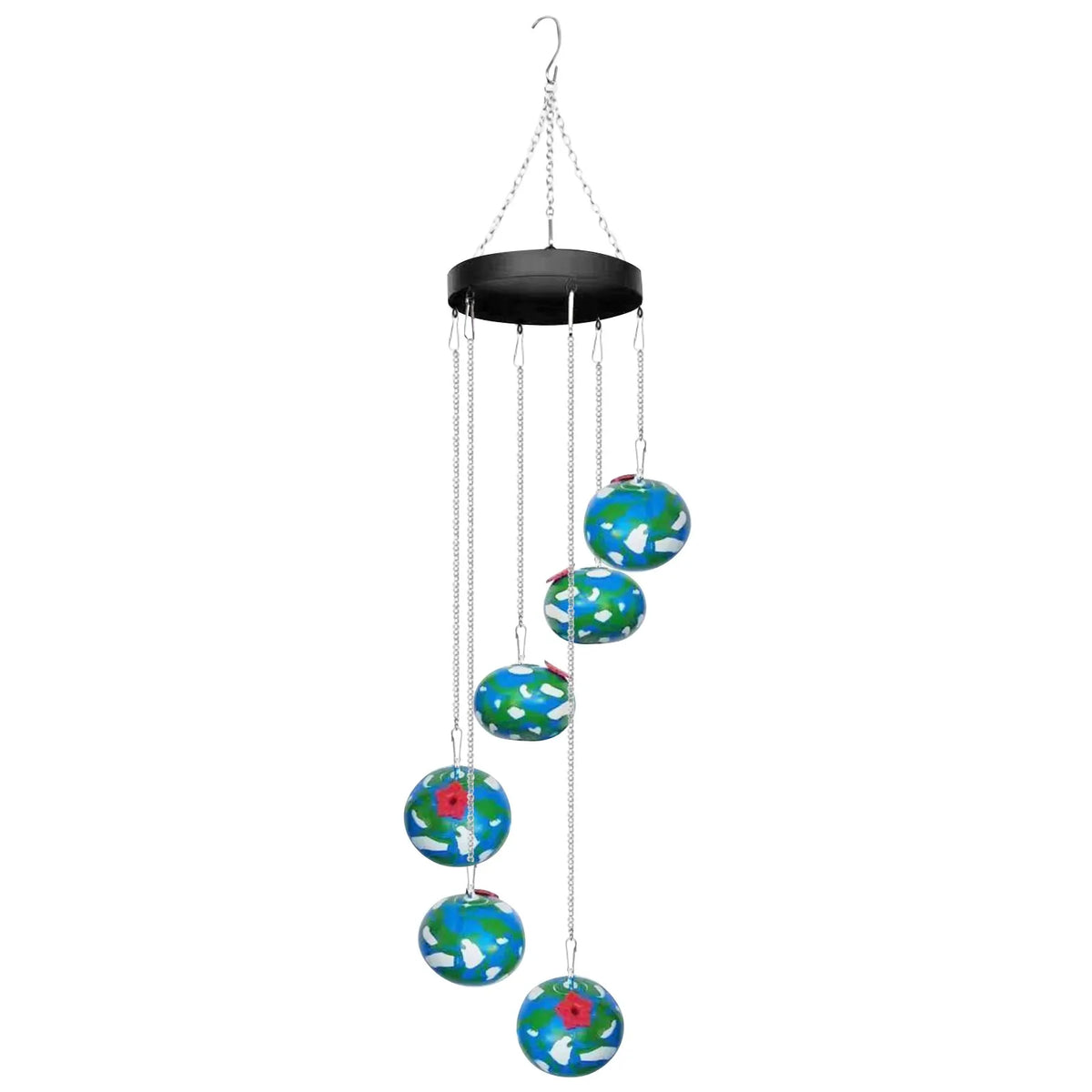 cloche vent moderne motifs floraux crochet métallique multiple couleurs extérieur