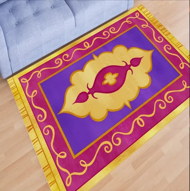 tapis violet moderne motifs floraux salon chambre 80x120cm polyester