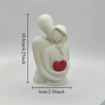 figurines decoratives couple abstrait minimaliste noir blanc rouge texture granuleuse erotique deco chambre