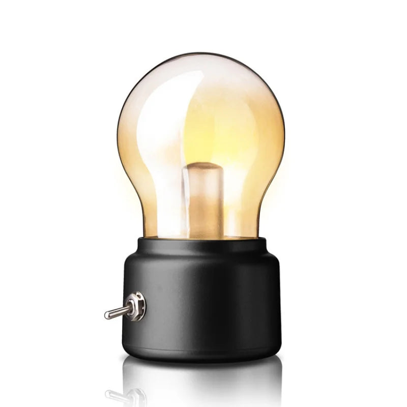 lampe ampoule led rechargeable veilleuse boule transparente noir doré vintage moderne chambre