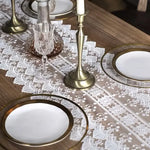 table chevet dentelle blanche motif floral transparent vintage 35x120cm echangetablehoteldecoratifchampetre