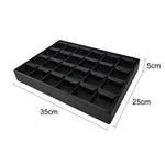 boîte bijoux cuir noir blanc plateau rangement bague boucle d'oreille organisation modernescrição
