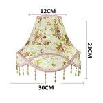 abat jour tissu floral broderie franges beige luxe décoration lampe table murale moderne