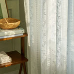 rideau blanc floral translucide classique polyester fenêtre intérieur personnalisable hospitalière