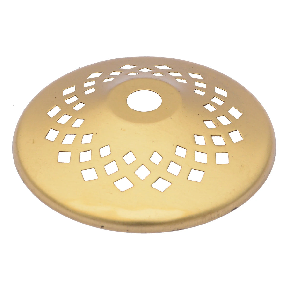 disque décoratif moderne perforations géométriques couleur doré accessoire vitrail abat jour cuivre artisanal bricolage