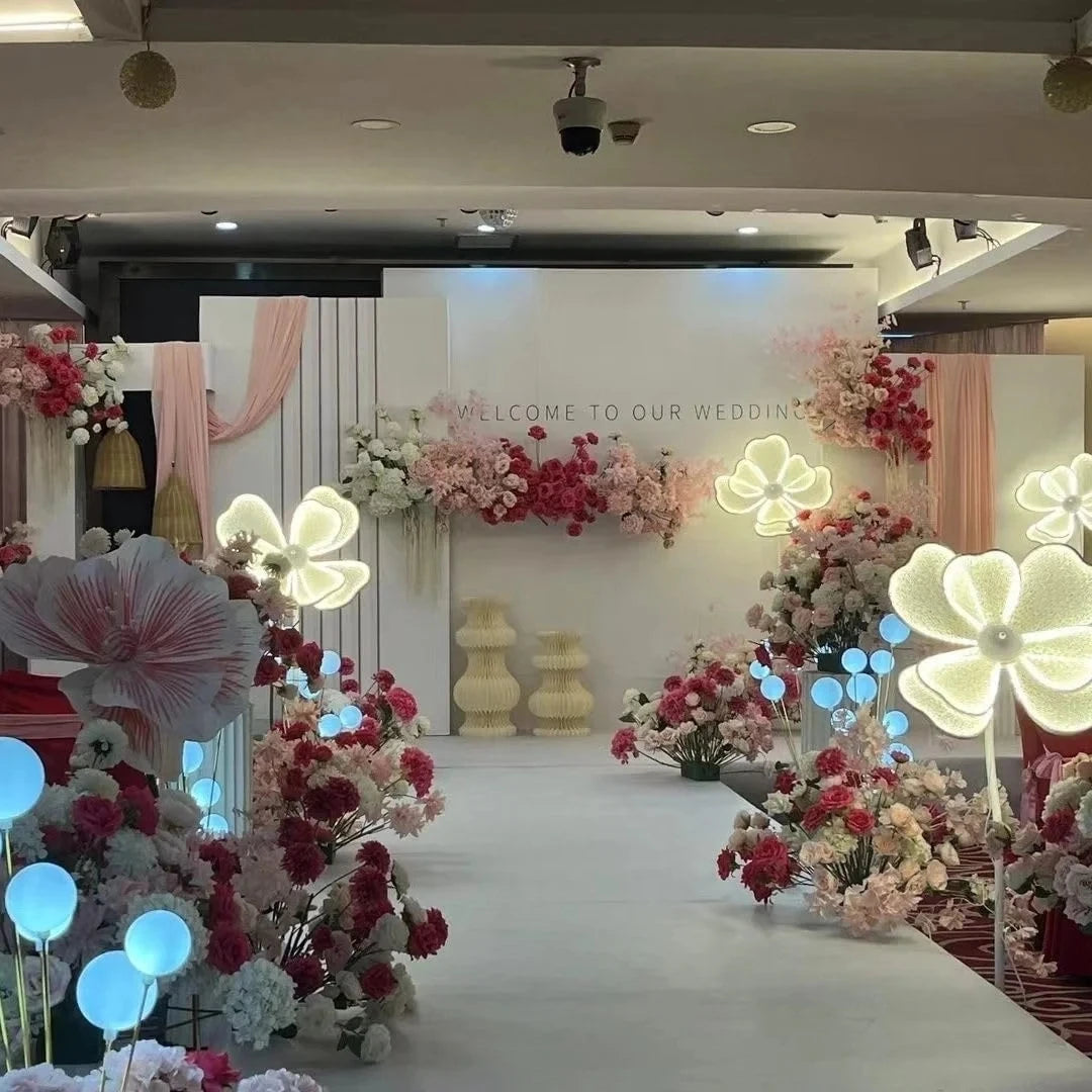 décoration festive fleurs artificielles lumineuses soie semi translucide intérieure romantique