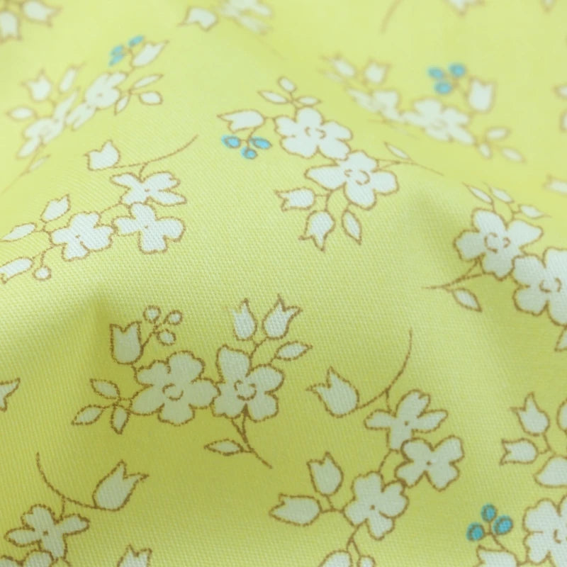 tissu coton biodegradable 160x50cm floral rose clair violet jaune bleu ciel classique