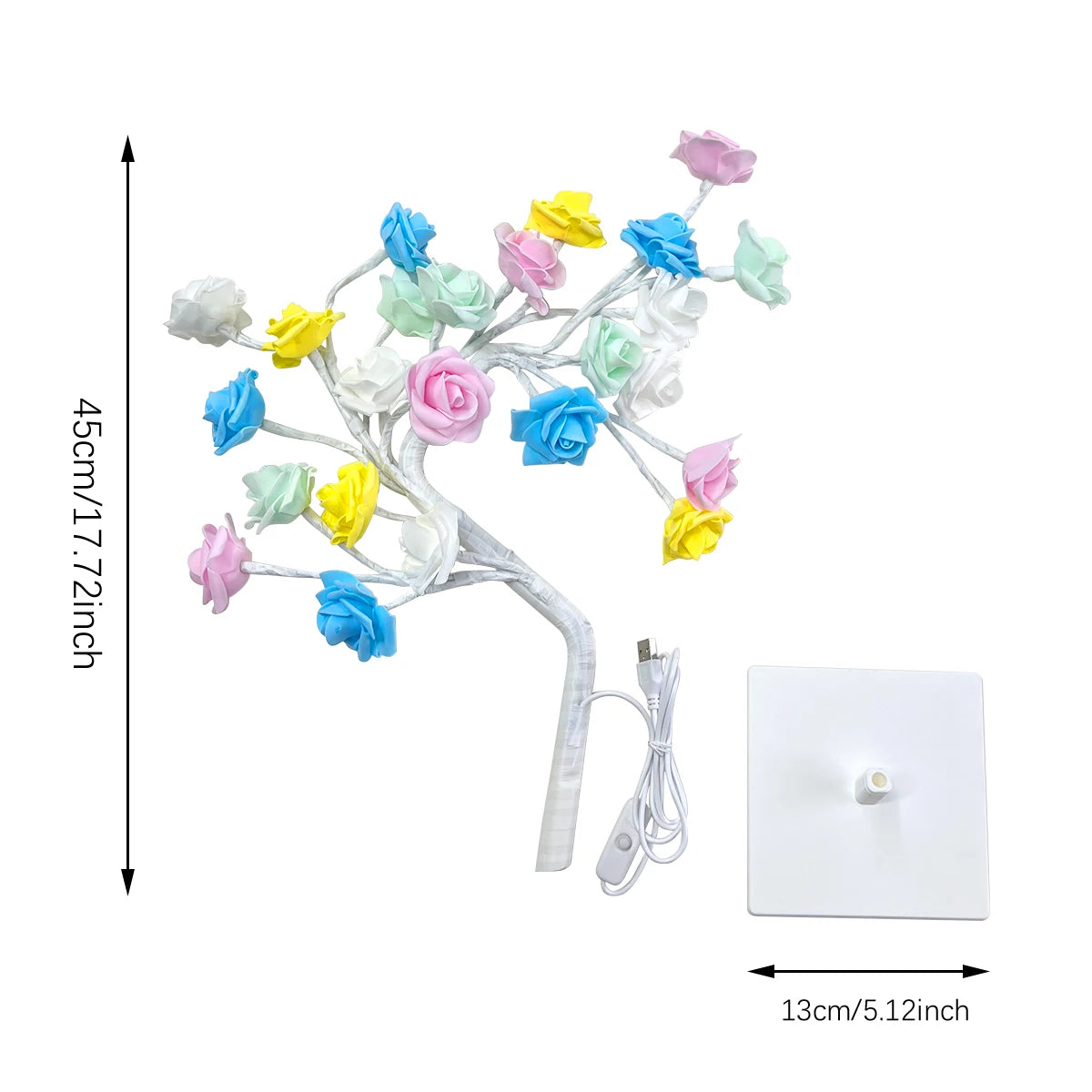 veilleuse arbre roses led rose jaune bleu blanc moderne chambre enfant camping festives adjustable