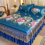 Ensemble 3 pièces de couvre-lit bleu royal avec taies d'oreiller