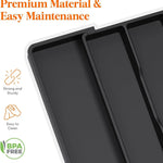 organisateur tiroir couteaux ustensiles cuisine plat noir modernes multifonctionnels pliables modulables rangement vaisselle