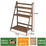 étagère pliable bois trois niveaux brun foncé moderne rustique visagementère pliable bois trois niveaux