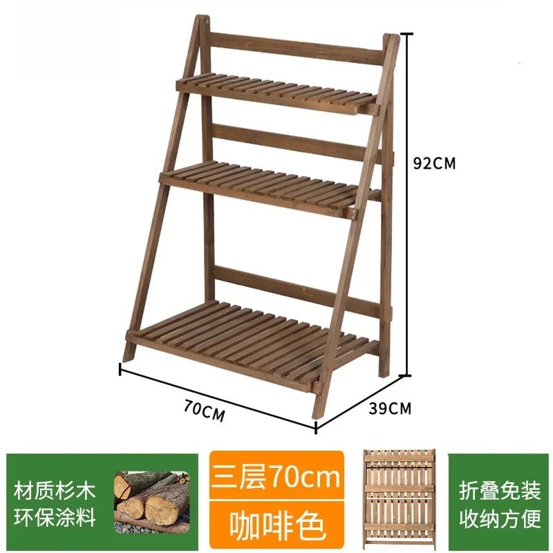étagère pliable bois trois niveaux brun foncé moderne rustique visagementère pliable bois trois niveaux