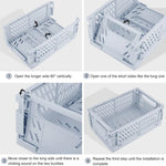 caisse rangement pliable perforée moderne gris rose bleu blanc stockage organisation portable multifonctionnelle