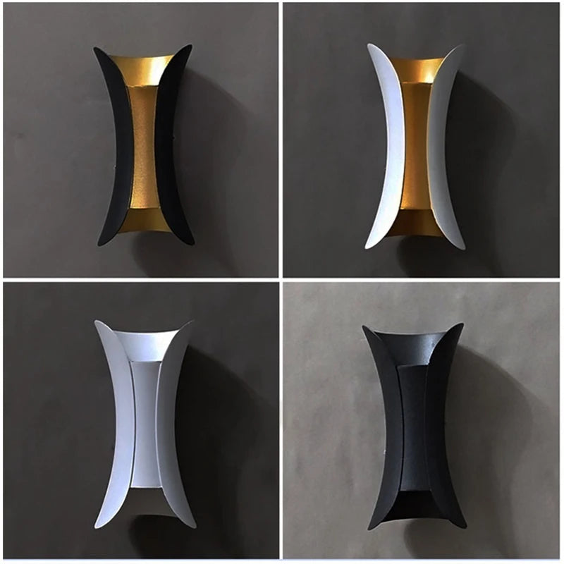 appliques murales led modernes 6w 12w noir blanc doré étanches ip65