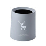 petite poubelle cuisine ronde plastique blanc noir motif cerf lettre minimaliste